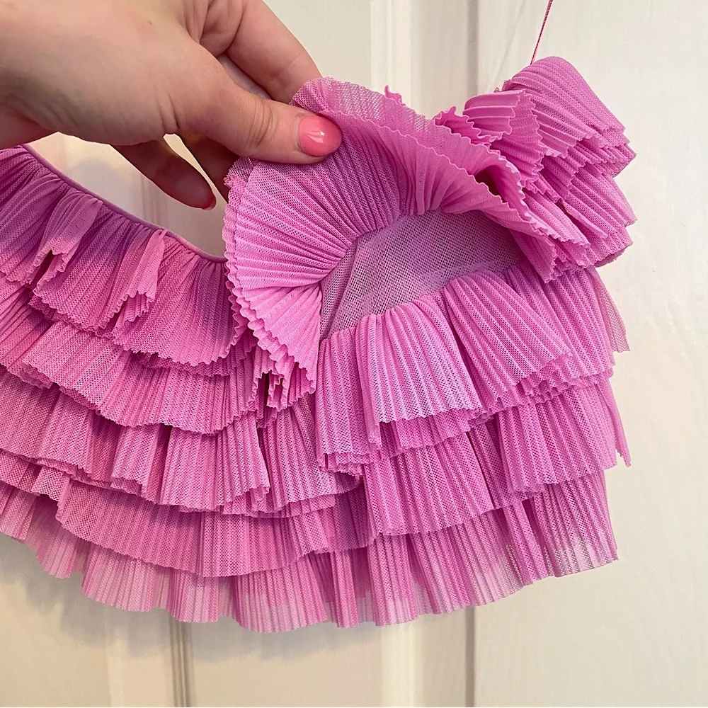 Zara Pink Ruffled Crop Top - Picture 7 of 13